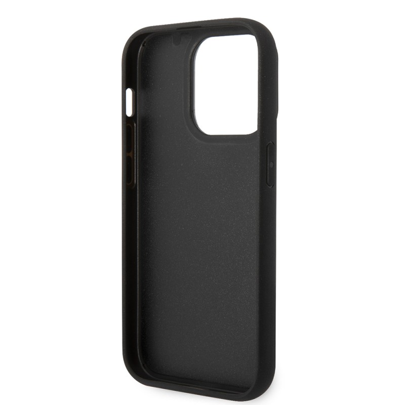 Apple iPhone 14 Pro Max Case Ferrari Original Licensed Classic Metal Logo Carbon Strip Pattern Cover - 15
