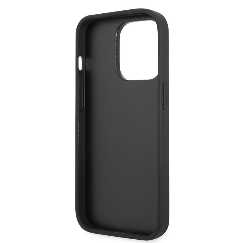 Apple iPhone 14 Pro Max Case Ferrari Original Licensed Leather Back Surface Metal Logo Stripe Design Cover - 8