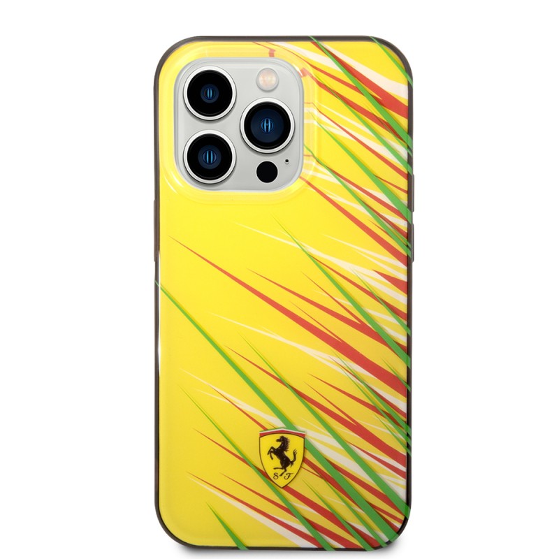 Apple iPhone 14 Pro Max Case Ferrari Original Licensed Print Logo Grass Pattern Cover - 13