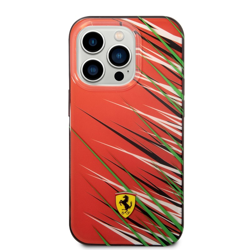 Apple iPhone 14 Pro Max Case Ferrari Original Licensed Print Logo Grass Pattern Cover - 20