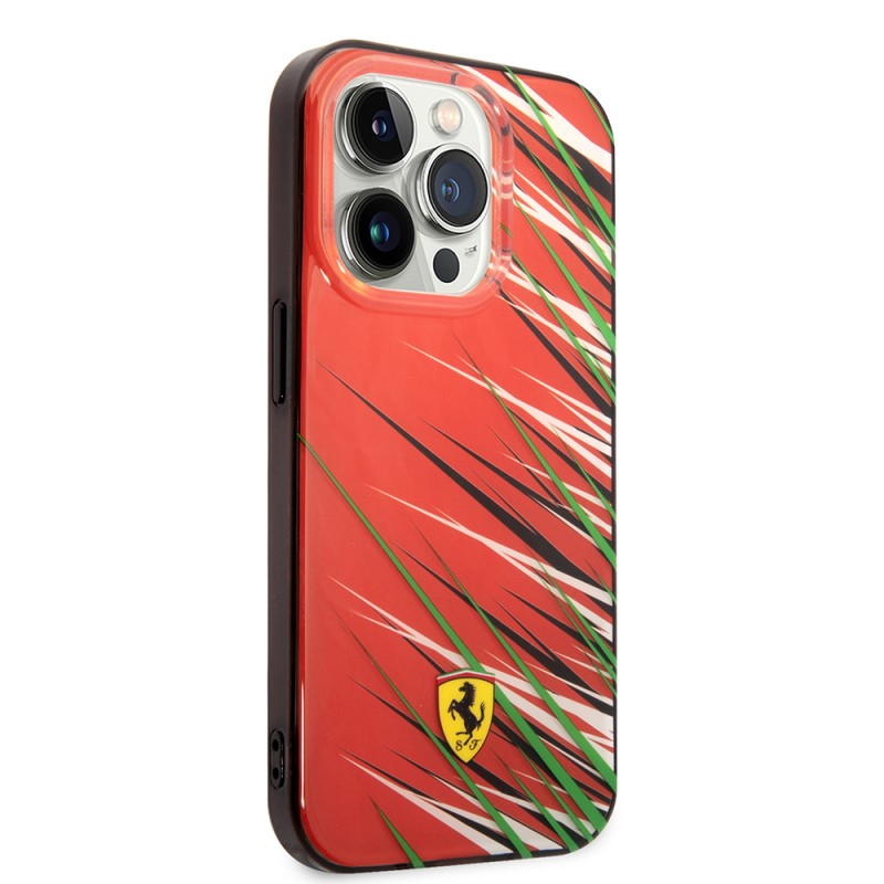 Apple iPhone 14 Pro Max Case Ferrari Original Licensed Print Logo Grass Pattern Cover - 21