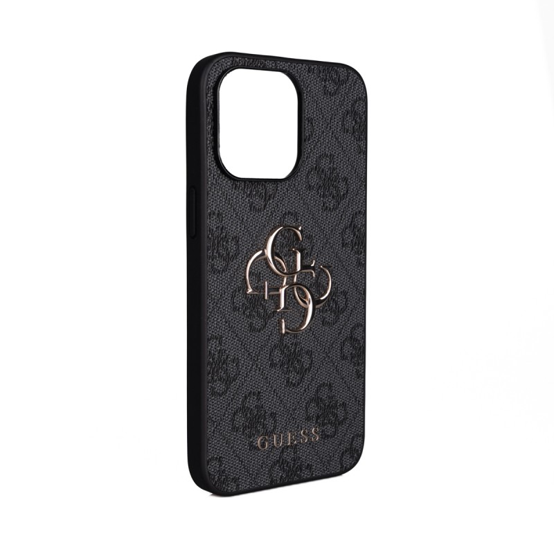 Apple iPhone 14 Pro Max Case Guess Original Licensed PU Leather 4G Large Metal Logo Crossbody Strap Cover - 13