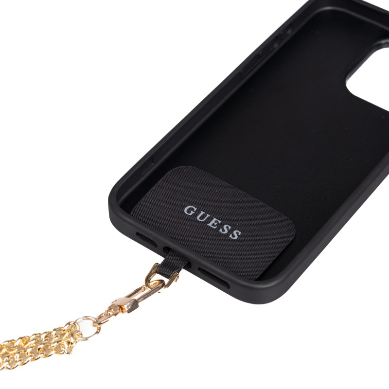 Apple iPhone 14 Pro Max Case Guess Original Licensed PU Leather 4G Large Metal Logo Crossbody Strap Cover - 15