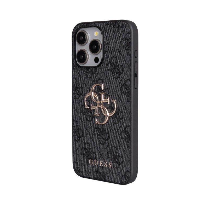 Apple iPhone 14 Pro Max Case Guess Original Licensed PU Leather 4G Large Metal Logo Crossbody Strap Cover - 17