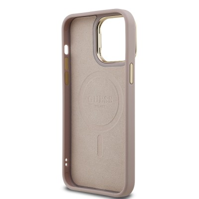 Apple iPhone 14 Pro Max Case Guess Original Licensed PU Leather Stone Triangle Logo 4G Patterned Camera Stand Cover - 10