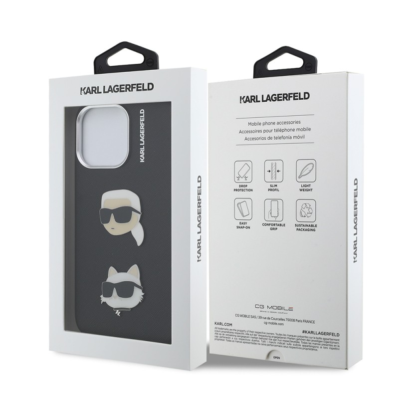 Apple iPhone 14 Pro Max Case Karl Lagerfeld Original Licensed K&C Heads Pins Cover - 9