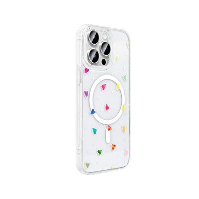 Apple iPhone 14 Pro Max Case M-Safe Charging Transparent Zore Folk Hard Cover - 7