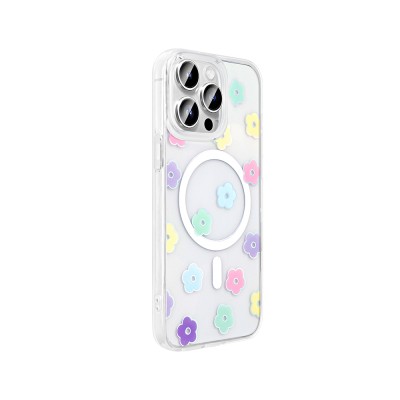 Apple iPhone 14 Pro Max Case M-Safe Charging Transparent Zore Folk Hard Cover - 9