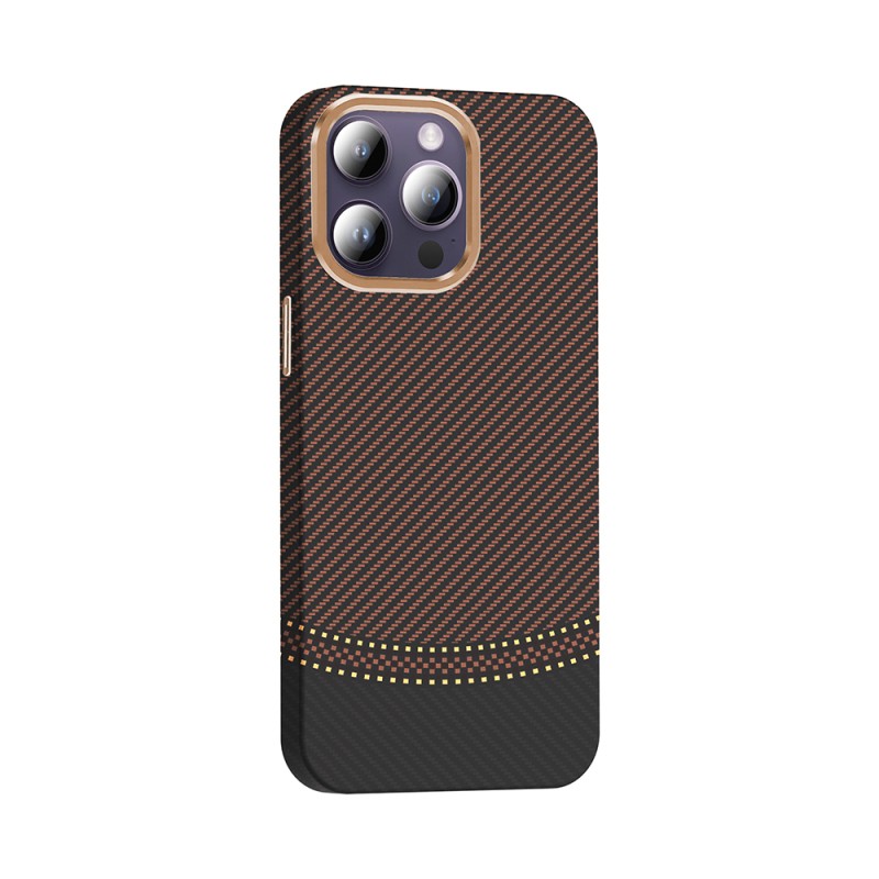 Apple iPhone 14 Pro Max Case Magsafe Charging Feature Carbon Fiber Look Zore Gros Cover - 12