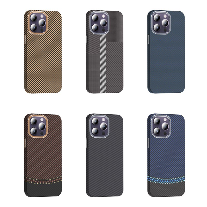 Apple iPhone 14 Pro Max Case Magsafe Charging Feature Carbon Fiber Look Zore Gros Cover - 20