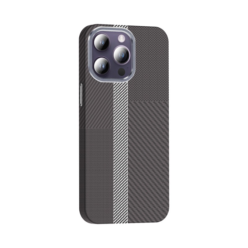 Apple iPhone 14 Pro Max Case Magsafe Charging Feature Carbon Fiber Look Zore Gros Cover - 18