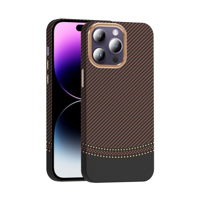 Apple iPhone 14 Pro Max Case Magsafe Charging Feature Carbon Fiber Look Zore Gros Cover - 4
