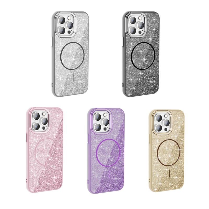 Apple iPhone 14 Pro Max Case Magsafe Charging Feature Shining Glitter Zore Okso Cover - 2