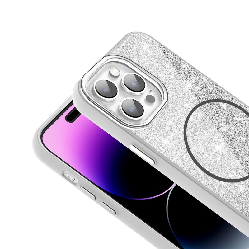 Apple iPhone 14 Pro Max Case Magsafe Charging Feature Shining Glitter Zore Okso Cover - 14