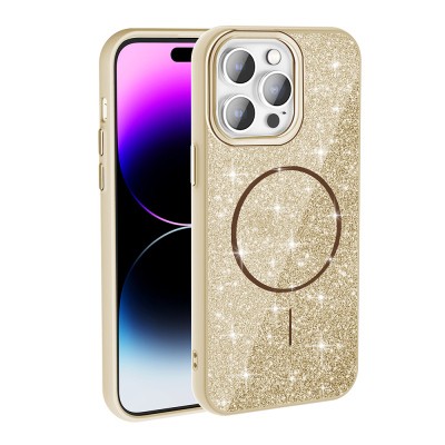 Apple iPhone 14 Pro Max Case Magsafe Charging Feature Shining Glitter Zore Okso Cover - 9