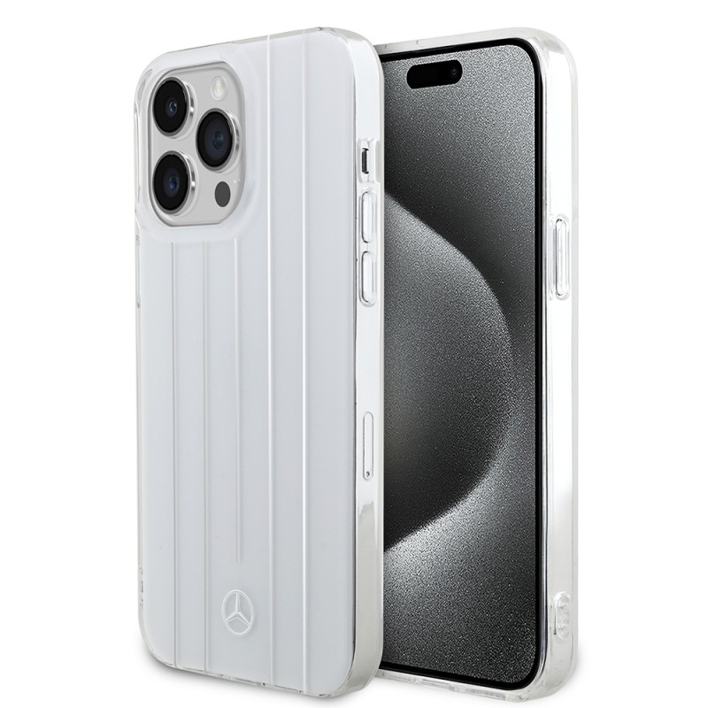 Apple iPhone 14 Pro Max Case Mercedes Benz Original Licensed New Urban 3 Hard PC Parallel Line Patterned Cover - 2