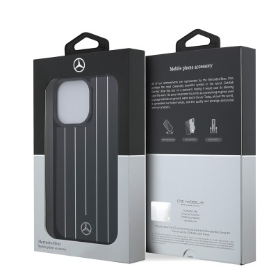 Apple iPhone 14 Pro Max Case Mercedes Benz Original Licensed New Urban 3 Hard PC Parallel Line Patterned Cover - 17