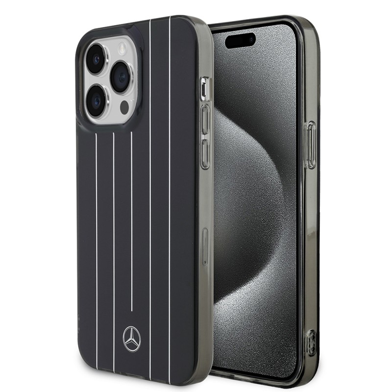Apple iPhone 14 Pro Max Case Mercedes Benz Original Licensed New Urban 3 Hard PC Parallel Line Patterned Cover - 3