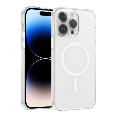 Apple iPhone 14 Pro Max Case with IC Chip, Zore Wireless Charging, Transparent Original Cover - Zore