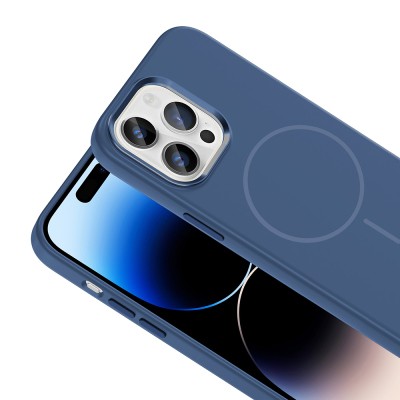 Apple iPhone 14 Pro Max Case with M-Safe Charging Feature, Metal Camera Frame, Zore Edi Silicone Cover - 16