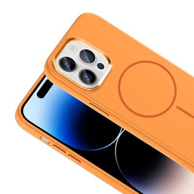 Apple iPhone 14 Pro Max Case with M-Safe Charging Feature, Metal Camera Frame, Zore Edi Silicone Cover - 17