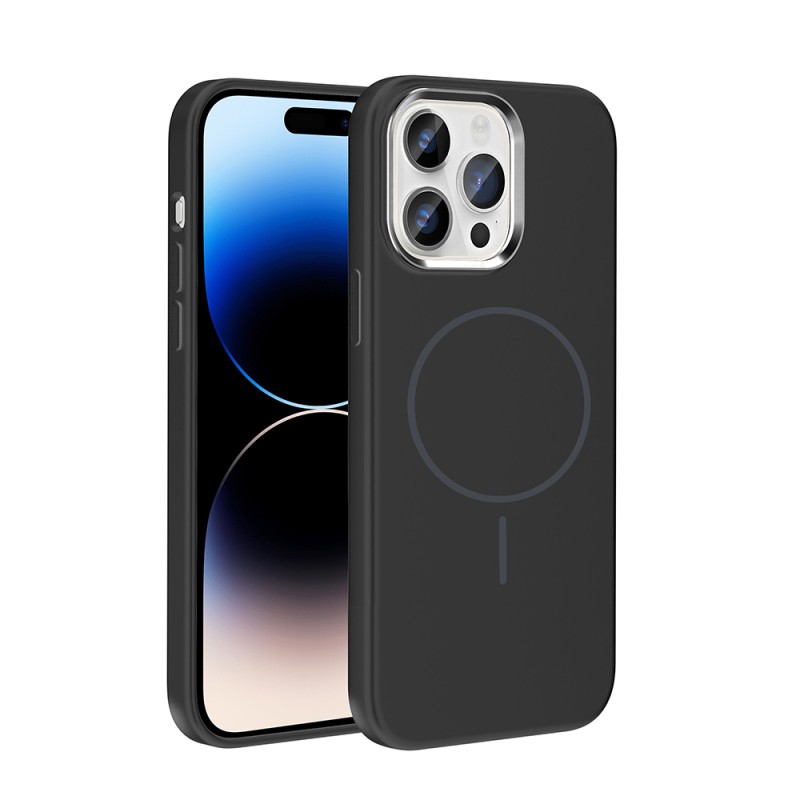 Apple iPhone 14 Pro Max Case with M-Safe Charging Feature, Metal Camera Frame, Zore Edi Silicone Cover - 3