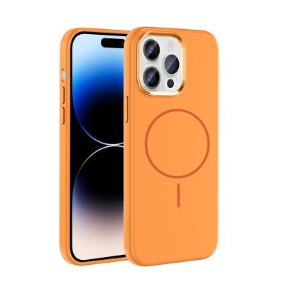 Apple iPhone 14 Pro Max Case with M-Safe Charging Feature, Metal Camera Frame, Zore Edi Silicone Cover - 5