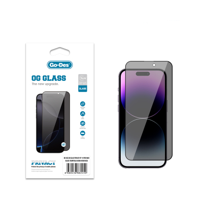 Apple iPhone 14 Pro Max Go Des OG Glass Privacy Antistatic Tempered Glass Screen Protector - Go Des