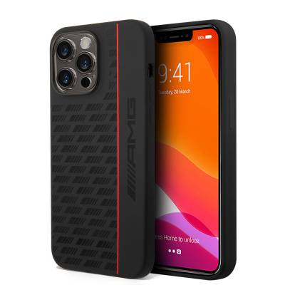 Apple iPhone 14 Pro Max Kılıf AMG M-safe Şarj Özellikli Liquid Silikon Karbon Dizayn Kapak - AMG