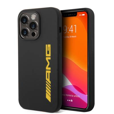 Apple iPhone 14 Pro Max Kılıf AMG Silikon Büyük Sarı Logo Dizayn Kapak - AMG