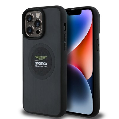 Apple iPhone 14 Pro Max Kılıf Aston Martin Orjinal Lisanslı M-safe Şarj Özellikli Aluminyum Arka Yüzeyli Formula One Team Baskılı Kapak - 8