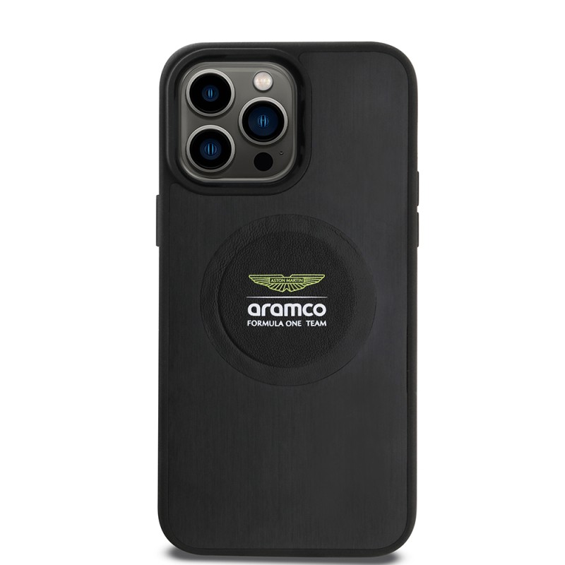 Apple iPhone 14 Pro Max Kılıf Aston Martin Orjinal Lisanslı M-safe Şarj Özellikli Aluminyum Arka Yüzeyli Formula One Team Baskılı Kapak - 1