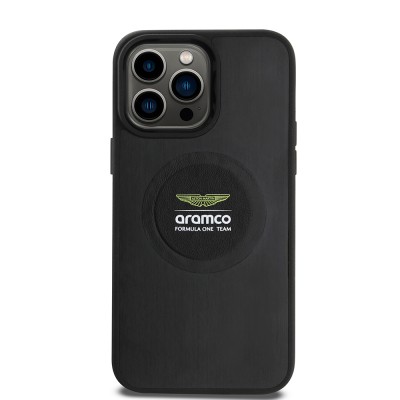 Apple iPhone 14 Pro Max Kılıf Aston Martin Orjinal Lisanslı M-safe Şarj Özellikli Aluminyum Arka Yüzeyli Formula One Team Baskılı Kapak - 2