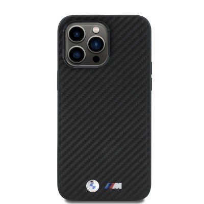 Apple iPhone 14 Pro Max Kılıf BMW Orjinal Lisanslı Karbon Fiber Tasarımlı ve Metal Logolu PU Deri Kapak - 4