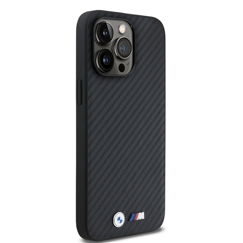 Apple iPhone 14 Pro Max Kılıf BMW Orjinal Lisanslı Karbon Fiber Tasarımlı ve Metal Logolu PU Deri Kapak - 5