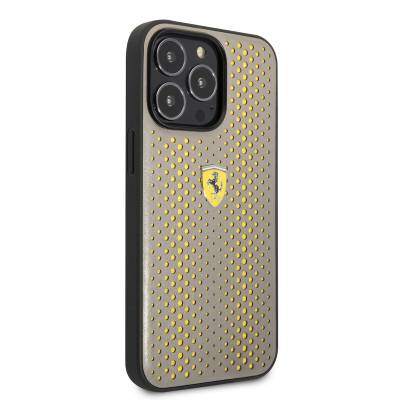 Apple iPhone 14 Pro Max Kılıf Ferrari Deri Sarı Noktalı Dizayn Kapak - 5