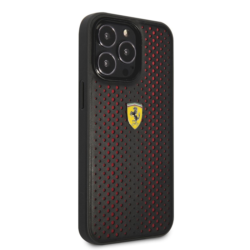 Apple iPhone 14 Pro Max Kılıf Ferrari Deri Sarı Noktalı Dizayn Kapak - 12