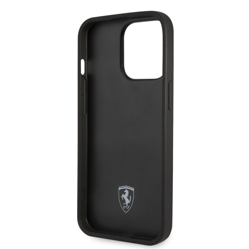 Apple iPhone 14 Pro Max Kılıf Ferrari Deri Sarı Noktalı Dizayn Kapak - 15