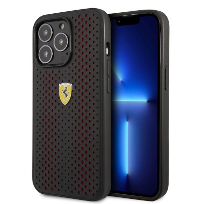 Apple iPhone 14 Pro Max Kılıf Ferrari Deri Sarı Noktalı Dizayn Kapak - 2
