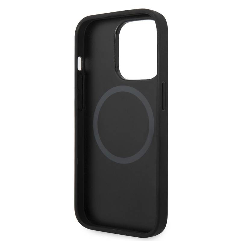 Apple iPhone 14 Pro Max Kılıf Ferrari M-safe Şarj Özellikli Deri Kenarları Damgalı Dizayn Kapak - 7