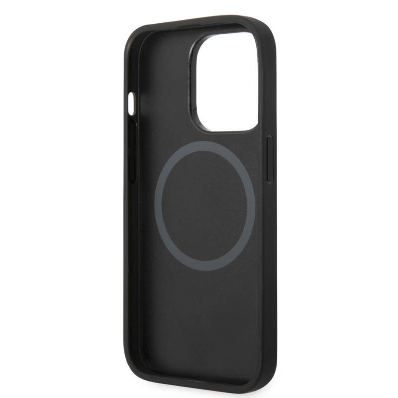 Apple iPhone 14 Pro Max Kılıf Ferrari M-safe Şarj Özellikli Karbon İtalyan Bayrak Dizayn Kapak - 6