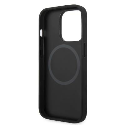 Apple iPhone 14 Pro Max Kılıf Ferrari M-safe Şarj Özellikli Pu Deri Ve Karbon Şeritli Dizayn Kapak - 5