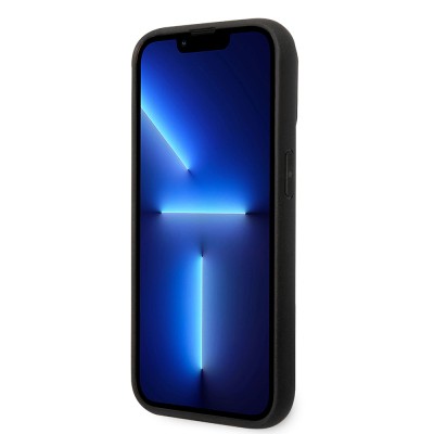 Apple iPhone 14 Pro Max Kılıf Ferrari Orjinal Lisanlı Klasik Metal Logolu Karbon Şerit Desenli Kapak - 7