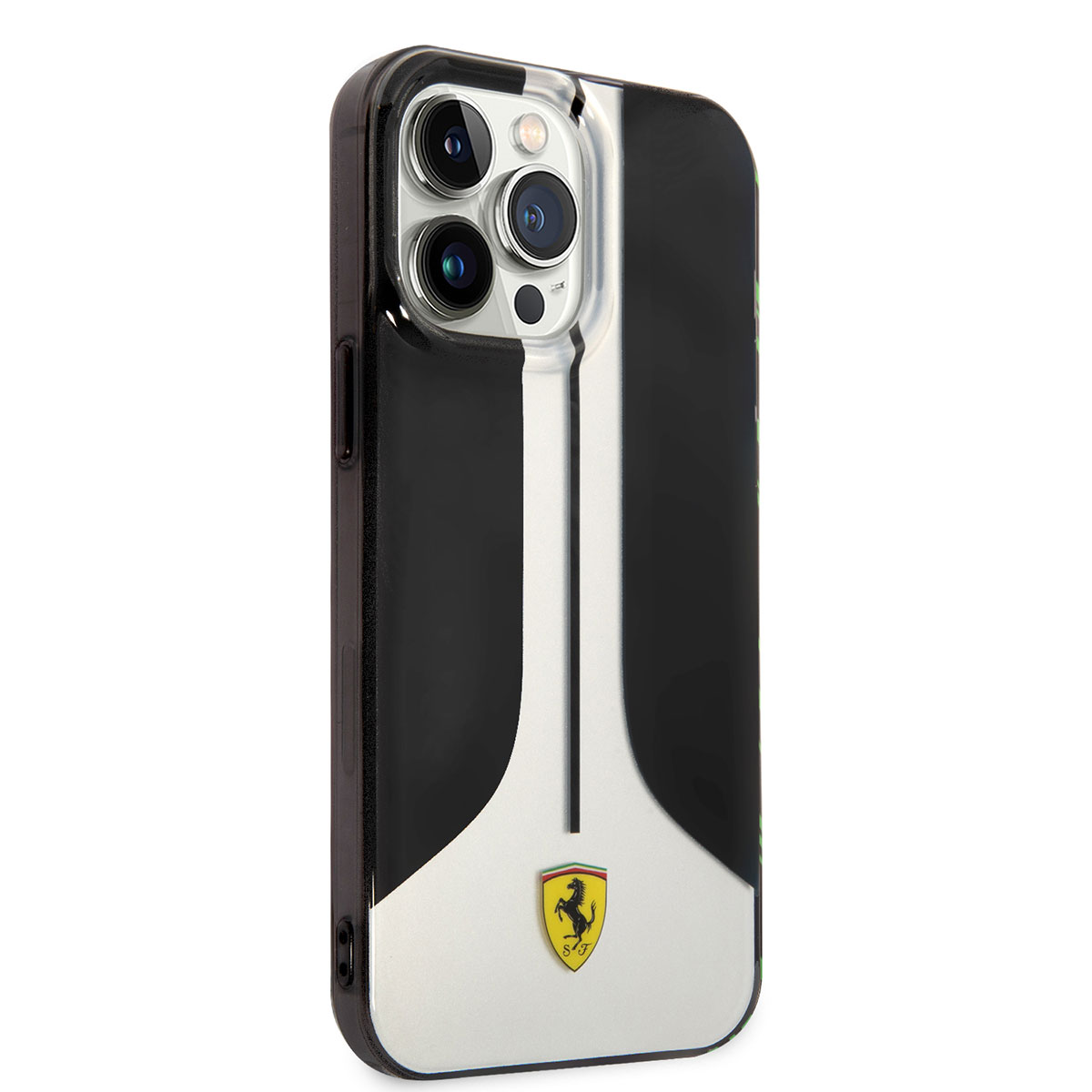 Apple iPhone 14 Pro Max Kılıf Ferrari Orjinal Lisanslı 296 Çizgili Dizayn Kapak - Siyah