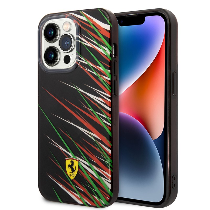 Apple iPhone 14 Pro Max Kılıf Ferrari Orjinal Lisanslı Baskı Logolu Çimen Desenli Kapak - 1