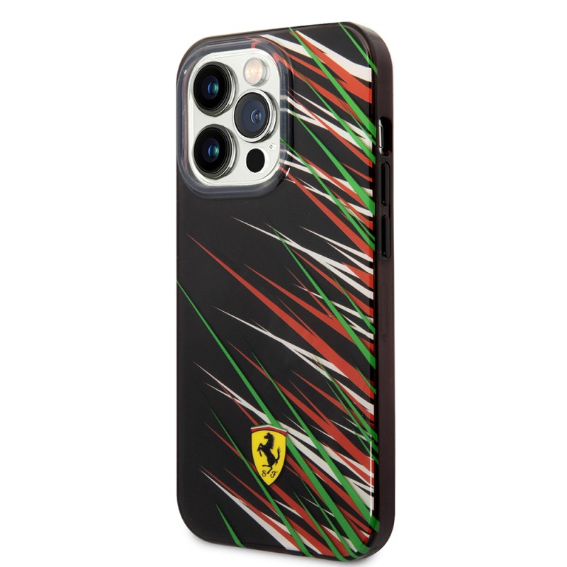 Apple iPhone 14 Pro Max Kılıf Ferrari Orjinal Lisanslı Baskı Logolu Çimen Desenli Kapak - 5
