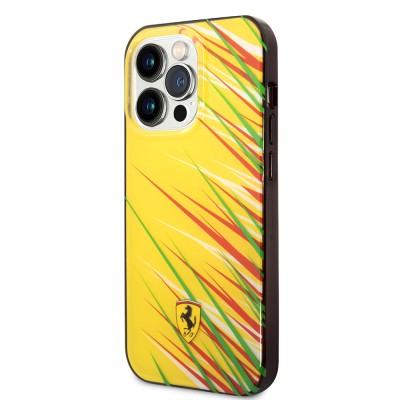 Apple iPhone 14 Pro Max Kılıf Ferrari Orjinal Lisanslı Baskı Logolu Çimen Desenli Kapak - 12