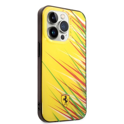 Apple iPhone 14 Pro Max Kılıf Ferrari Orjinal Lisanslı Baskı Logolu Çimen Desenli Kapak - 14