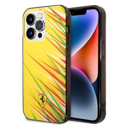 Apple iPhone 14 Pro Max Kılıf Ferrari Orjinal Lisanslı Baskı Logolu Çimen Desenli Kapak - 3