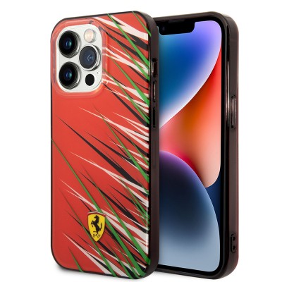 Apple iPhone 14 Pro Max Kılıf Ferrari Orjinal Lisanslı Baskı Logolu Çimen Desenli Kapak - 4